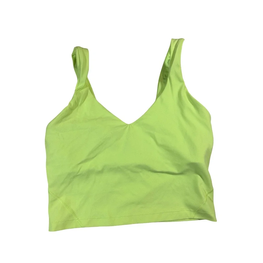 Lululemon Align Tank Top Electric Lemon Neon Yellow Green Size 6 Nulu Crop Bra